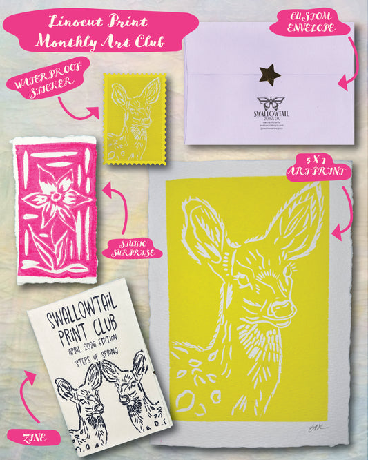 Linocut Print Monthly Art Club